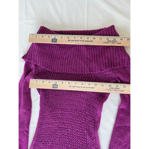 Y2K Candie’s sweater size XS stretchy fold over off shoulders long sleeve sequin - Picture 5 of 8